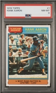 010011 - 1976 TOPPS #1 HANK AARON REC. BREAKER - PSA NM-MT 8 - PC - $100 - $125
