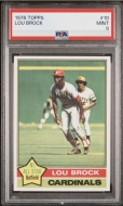 010101 - 1976 TOPPS #10 LOU BROCK - PSA MINT 9 - PC - $75 - $80