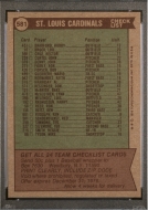 015812 - 1976 TOPPS #581 CARDINALS TEAM - PSA MINT 9 - PC