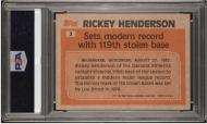 080022 1983 Topps #2 RICKEY HENDERSON RECORD BREAKER - PSA 9 - PC - $25