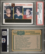 1980 TOPPS #163 WAYNE GRETZKY LEAGUE LEADER - PC - PSA 8