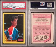 1987 O-PEE-CHEE BOX BOTTOMS #A WAYNE GRETZKY - PSA 8 - PC