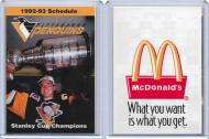 Mario Lemieux: 1992-93 Pittsburgh Penguins Schedule - $7.00