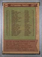 015042 - 1976 TOPPS #504 PIRATES TEAM - PSA MINT 9 - PC