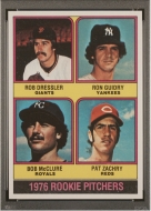 015991 - 1976 TOPPS #599 ROOKIE PITCHERS - GUIDRY - PSA NM 7 - PC - $30 - $35