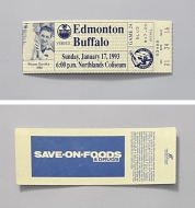 MISC: TICKETS 1993 EDMONTON VS BUFFALO - JAN. 17, 1993 - PC
