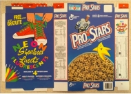 Cereal Boxes: 1989 Pro Stars Free Neon Laces Factory Flat - $75.00