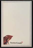 Misc: Travelers Canada Note Pad Sheet - $50.00