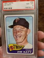 1965 Topps Jim Kaat - PSA 8